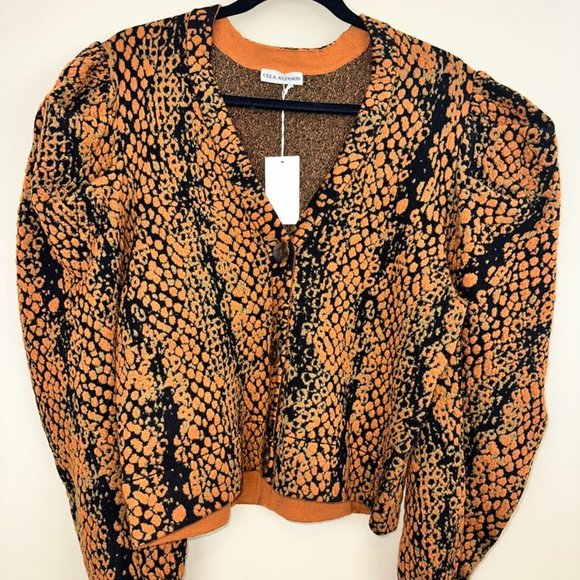 ULLA JOHNSON ELISE CROPPED WOOL-JACQUARD CARDIGAN - Picture 7 of 9